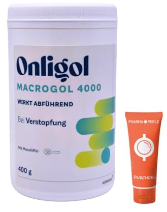 Onligol Macrogol 4000, 1x 400 g I Abführmittel zum Auflösen I Geschmacksneutral, ohne Zucker, Aromen & Salze I Flexible Dosierung für Kinder & Erwachsene I Spar-Set plus Pharma Perle give-away