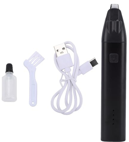 Haofy Hundehaarschneider, Sicher, Kabellos, Tragbar, Elektrisch, Wiederaufladbar, LED-Licht, Leise, Haustier, Unverzichtbare Werkzeuge Zum Trimmen der Haare um Pfoten, Augen, Ohren, (BLACK)