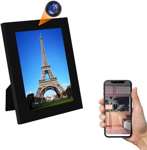 YMBZY WiFi Security Spy Camera,1080P Hidden Camera Photo Frame with Motion Detection/Live Feed APP, Support Dual Band Wireless Security Picture Frame Camera Video Recorder for Indoor Surveillance