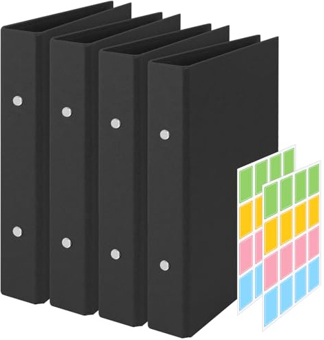 4 Stück Ringbuch A5 Nachfüllbar Kraftpapier, RingbuchOrdner mit 2 Ringe DIY A5 RingbuchEinfachheit Kraftpapier-Binderschale Ringordner A5für Reisetagebücher, Geschäftsbücher, Büros - 17.5x23.5 cm - S
