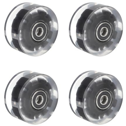 GOOHOCHY Roues De Skate Lumineuses Roues À Double Rangée 4 Pièces Avec Clé Roues De Patinage Clignotantes Rouge Bleu Vert Accessoires Pour Patins À Roulette Et Skateboard