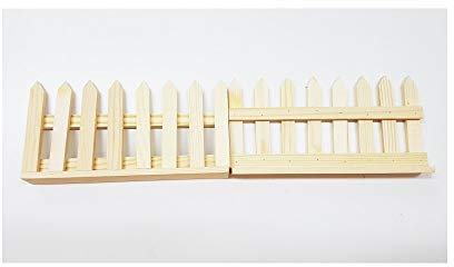 TrAdE shop Traesio 2 pièces clôture clôture en Bois 25,5 x 15 (H) cm Découpage Décoration Maison