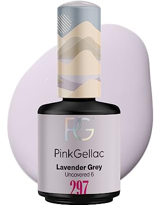 Pink Gellac Gel Nagellack UV, Veganes Nagelgel - 297 Lavender Grey 15 ml | Gelnagellack für UV Lampe, Einfache Anwendung Nail Polish für 14 Tage Salonqualität, Gellack Made in Holland