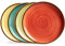 ONEMORE Assiette Plate à Dîner, Lot de 4 Assiettes Plates Rondes en Porcelaine, Grande Assiette à Dîner, 26.7cm, Passant au Lave-Vaisselle et au Micro-Ondes, Multicoloré