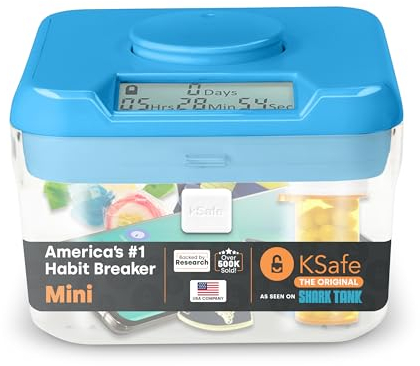 KSafe Timer Lock Box for Phones, Snacks & Medications, Mini 3.0 Clear Base