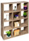 Avilia Libreria in Rovere Naturale 12 Ripiani - Scaffale da Parete Verticale, Libreria Legno Salvaspazio, Divisorio Ambienti Elegante e Facile Montaggio