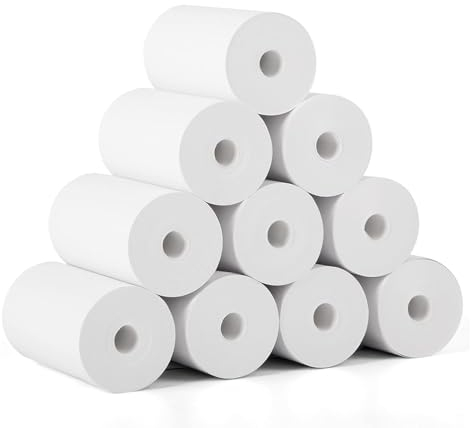Papier thermique 10 rouleaux pour appareil photo pour enfants et mini imprimante, papier de chargement blanc pour appareils photo instantanés pour enfants, papier d'impression sans BPA (57 mm à 30 mm)