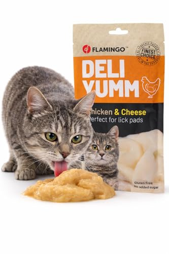 Flamingo Snack Deli Yumm – Pasta con Pollo e Formaggio, 70 g – Ideale per Persiano, Maine Coon, Siamese, Ragdoll ecc.