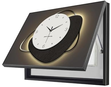 Peinture décorative moderne et minimaliste avec horloge - Couvercle de compteur de lumière pour tableau de distribution, art mural