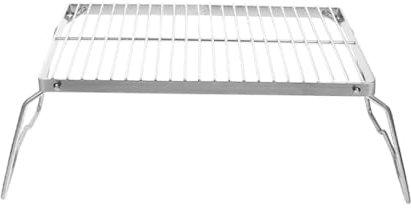 TOYANDONA Portable Folding Stove Holder Stainless Steel Bbq Grill Rack for Outdoor Camping Picnic Barbecue Grilling