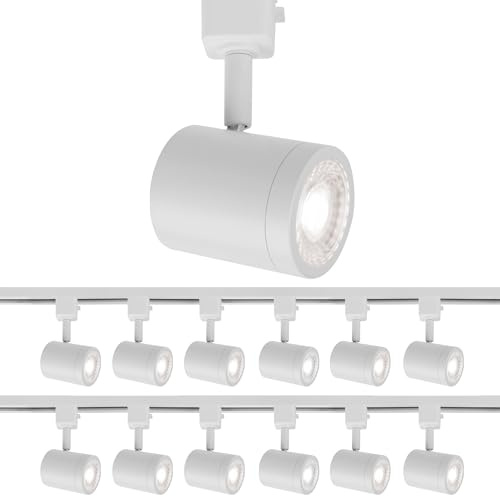 WAC Lighting Charge 8010 LED Adjustable Track Head 5-CCT Selectable 9W 865 Lumens Fully Dimmable in White for H-Style 3 Wire Track (Pack of 12)