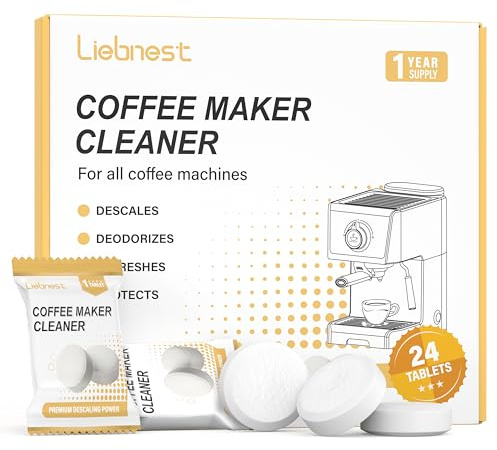 Liebnest 24 Count Coffee Maker Cleaner & Descaler Tablets, Effective Cleaning Coffee Pot Cleaner Tablets, Compatible with Nespresso, Breville, Keurig, Ninja, Delonghi, Miele