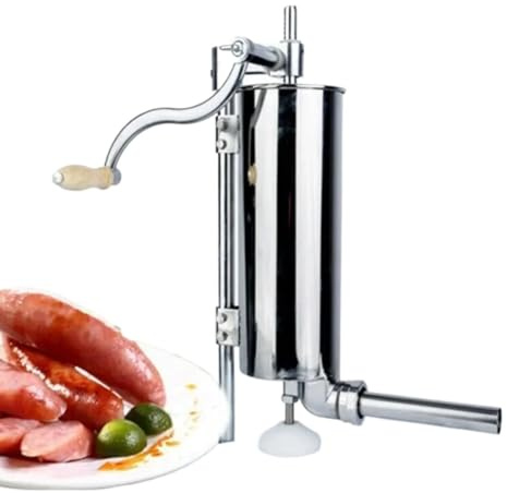 Insaccatrice per Salsiccia 4 Pz 165mm/6.5 Pollici Manuale Riempimento Di Salsiccia Carne Ripieno In Acciaio Inox Macchina Rifornimento Tubo Siringa Fatta Casa Maker(3.8cm)