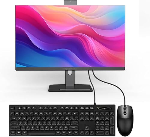 27inch FHD All-in-one PC Desktop Computer With Core i7(Up to 3.20Ghz)512GB SSD 16GB RAM Rotatable Screen Front Webcam,All-in-one Computer Supporting Dual-band WiFi 2.4G/5.2G Bluetooth 4.2, Black