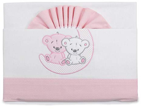 PEKITAS Bebe Juego De Sábanas Franela Conjunto 3 Pcs Cuna 60X120 100% Algodón Rosa Hecho EN Portugal