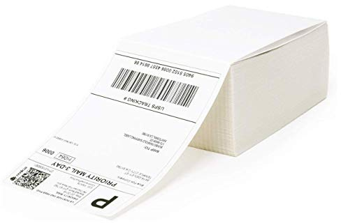 NETUM 4 x 6 Fanfold Direct Thermal Labels - White Shipping Mailing Postage Labels, Perforated, Permanent Adhesive(1 Stacks - 500 Labels)