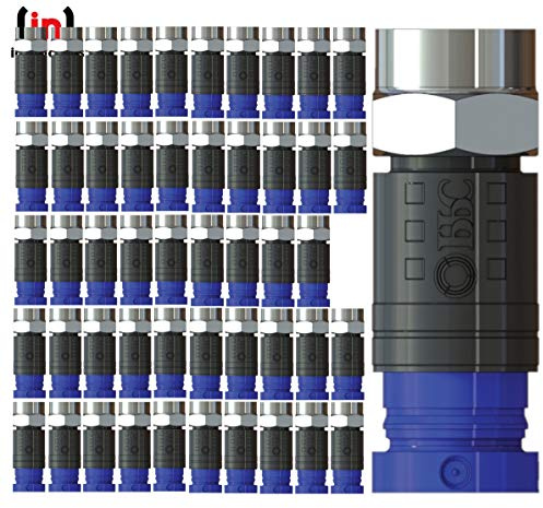 Inbrackets Conector F de compresión profesional CMX100 para cable coaxial coaxial de antena satélite CT100 WF100 RG6 (paquete de 50)