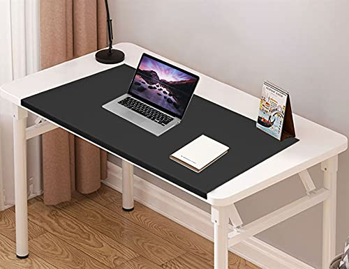 Heavyoff Schreibtischunterlage,Tischunterlage,PU-Leder wasserdichte Laptop Schreibtischmatte mit Kantenschutz für Büro und Zuhause Schwarz, 80x48cm