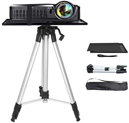 unho Trépied Projecteur en Aluminium, Pied Support Vidéoprojecteur Hauteur Réglable 53-138cm Table pour Videoprojecteur avec Plateau et Sac de Transport Idéal pour Studio Scène Réunion - Argenté