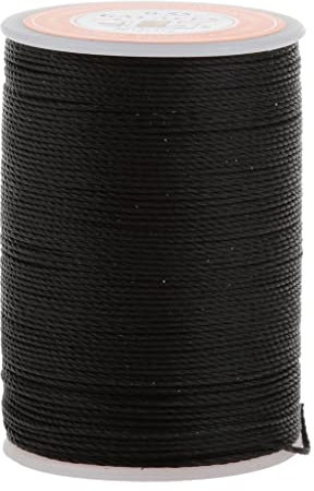 Perfeclan Cerato per Cucire in Pelle per Punteruolo, Tappezzeria, Scarpe, Bagagli, Fai, 0,55/0,6 Mm, Nero, 0.55mm