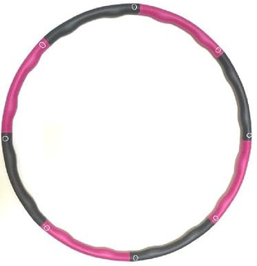 Hula Fitnessreifen zerlegbar 3 Größen bis Ø 95 cm, grau/pink mit Noppen