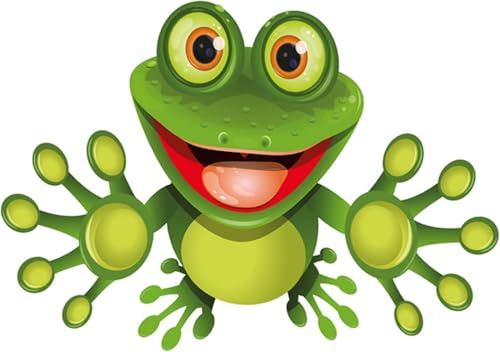 Autosticker Funny Frosch - Autoaufkleber fürs Auto Tuning, lustiger Sticker für Heckscheibe & Lackflächen, wetterfest & waschanlagenfest, für Auto & Laptop, 15 × 10 cm, mit Anleitung, tradercat