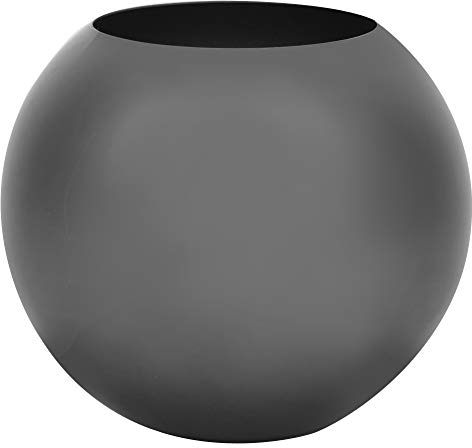 mumisuto Kugelvase, Edelstahl, einfache Vase, Blumenbehälter, Zubehör für Blumenarrangements, Wohnzimmerdekoration, 5,5 x 4,7 Zoll(Helles Schwarz)