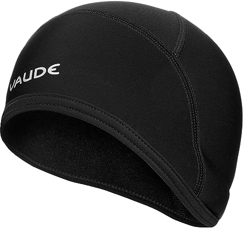 VAUDE Helm Unterziehmütze Bike Warm Cap in Schwarz – Fahrrad Mütze für kalte Tage, Winddichte Helm-Unterziehmütze für Rennrad, MTB und Radtouren, Helm Mütze mit weicher Fleece-Innenseite