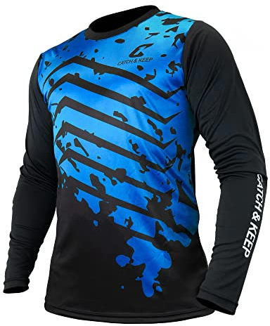 CATCH & KEEP Divisa Portiere - Maglietta Portiere Calcio per Donne, Uomini e Bambini - Imbottitura sui Gomiti - Maglia Portiere Bambino Traspirante con Massima Protezione