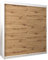 MEBLE KRYSPOL Tokyo 180 Kleiderschrank mit Zwei Schiebetüren für Schlafzimmer – moderner Aufbewahrungsschrank mit Kleiderstange und Regalen – 180x200x62cm - Mattweiß + Artisan