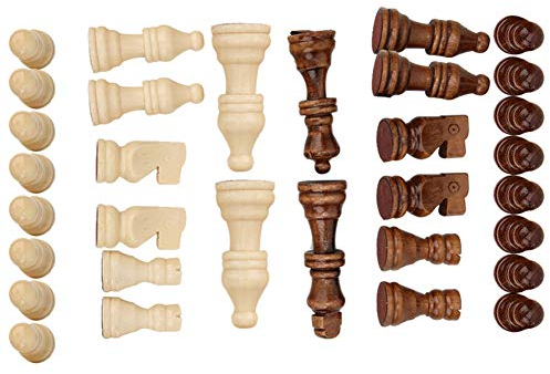 RiToEasysports 32 STÜCKE International Schachfigur, Holz Standard International Staunton Schachspielfiguren Set ohne Schachbrett Interaktives Spielzeug