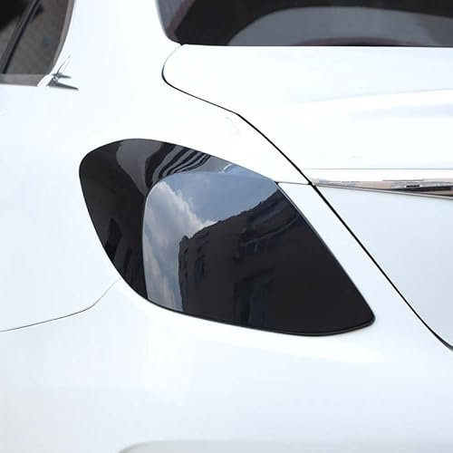 OuyOo 2 Stück für Mercedes-Benz C-Klasse W205 2015–2021 Auto Rücklicht Schatten Bremsblinker Rückfahrleuchte geschwärzt Rücklicht Abdeckung