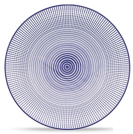 Laguiole - 6 Platos llanos 27cm Porcelana azul Eda
