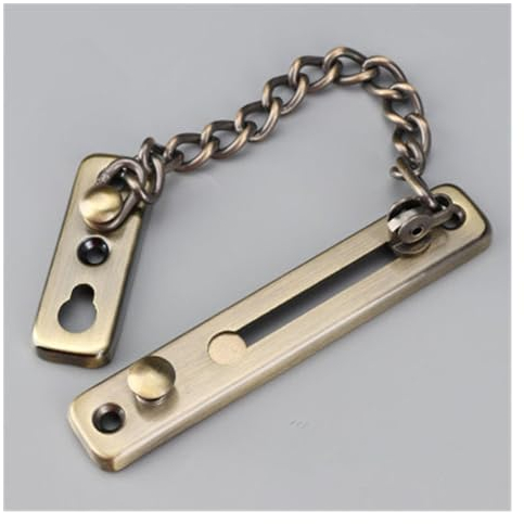 Türkette 10 stücke Edelstahl Diebstahldiebstahl Kette Türkette Home Tür Verriegelung Türschloss Hotel Schloss Sicherheitsverriegelung Türschloss Anti-Lock Türsicherheitskette (Color : Green bronze)