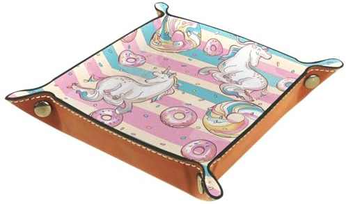 YTYVAGT Valet Tray Storage Box,Desk Storage Tray Jewelry Key Tray Organizer,5.7x1.18 in,Donut Cake Ice Cream Unicorn