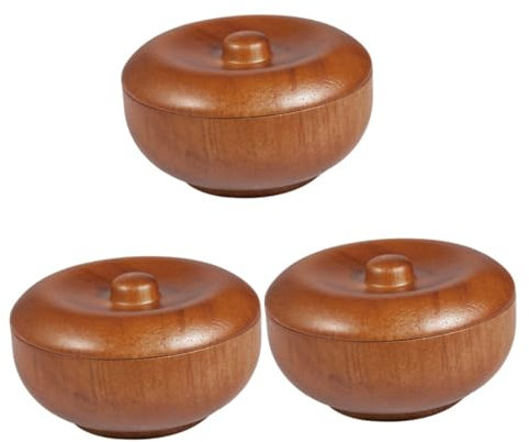 FRCOLOR 3stücke Holz-rasierseifenschale Mit Deckel Für Männer Praktische Rasierschüssel Für Rasierseife Und Creme Für Zuhause Und Friseursalons