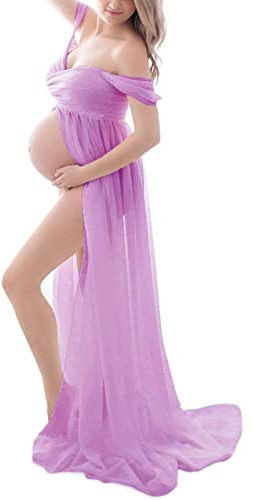 DaPongZhi Vestiti Donna maternità Abito di Gonne Senza Spalline Vestito da Partito Puntelli Foto Spiaggia,Eleganti Vestiti Premaman Cerimonia,Abito da Gravidanza per Servizio Fotografic