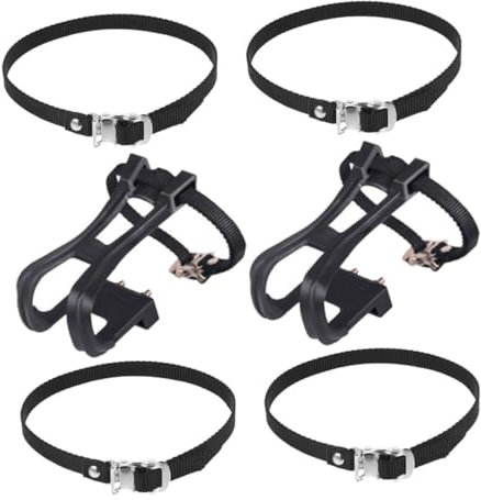 KOMBIUDA 2sätze Verstellbaren Fahrradpedalriemen Mit Praktischen Zehenclips Für Und Straßenräder Langlebig Und Installieren Inklusive Bändern Und Clips