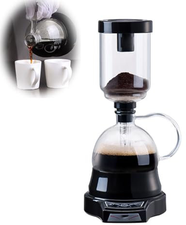POLGDW Touch Screen Smart Electric Siphon Coffee Maker, 400ml, W/Automatic Timer Power Off Function, Power 2-level Adjustment, 60 S Extraction, For Making Coffee, Milk, Tea, Home, Office, Camping