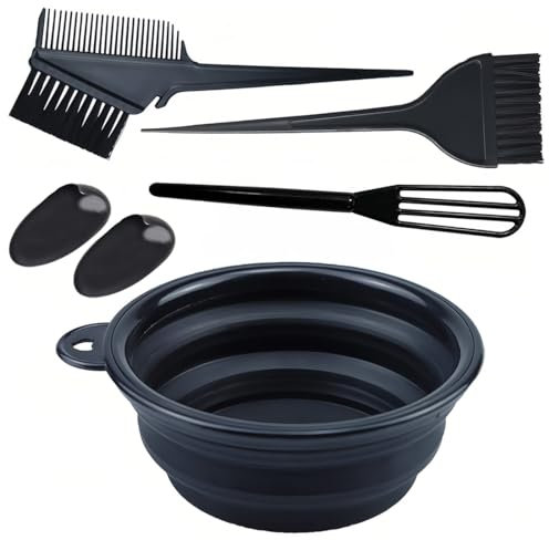 KOLZEMV Haarfärbepinsel Haare Faerben Set, haarfärbeset, Färbepinsel Haare Färben Zubehör 5 Stk Haarfärbeset Einschließlich Haarfärbeschale Färbepinsel Ohrabdeckung 300ml Haartönungsschale