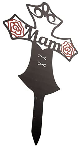 Milisten Panneau Commémoratif en Métal pour Piquet de Jardin Croix de Cimetière Marqueur Commémoratif pour