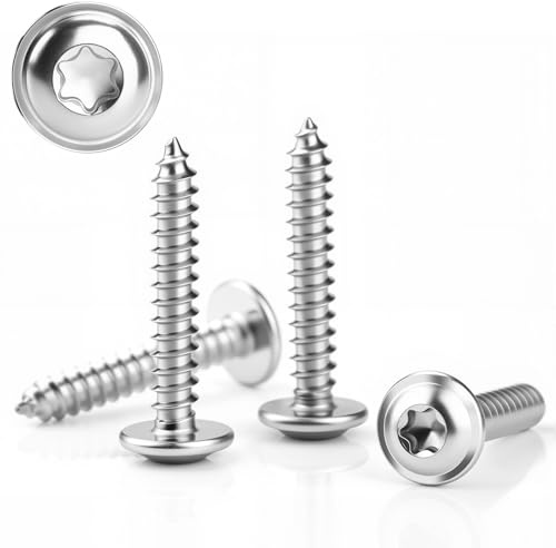 80 Stück Blechschrauben Edelstahl M3x20mm Linsenkopfschrauben Holz Tellerkopfschrauben Holzschrauben Flachkopf mit Scheibe 304 Rostfrei Selbstschneidende Torx A2 V2A Schrauben Vollgewinde(Silber)