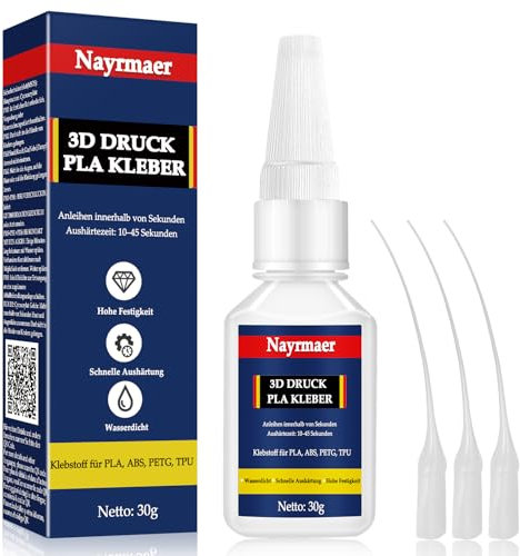 30g 3D Druck Kleber, Pla Kleber mit Anti-Verstopfungskappe Transparenter für ABS, PLA, PETG und TPU