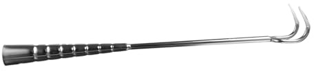 SECFOU Crochet Argenté Double Griffe en Acier Inoxydable à Viande et Manche Long pour Accessoires Barbecue et Ustensiles de Cuisson Pratique