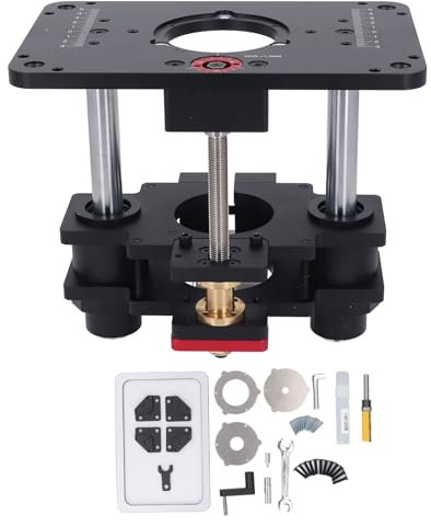 Router Lifting System, Router Table Saw Insert Base Plate Router System, Aluminum Alloy Benchtop Slotting Trimming Machine Woodworking Engraving Machine