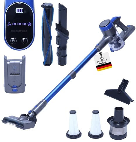 Sommertal Aspirapolvere a batteria VARIO150, 3 in 1, aspirapolvere a turbo 3 livelli, 45 minuti durata, ricarica rapida, 300 m², pavimenti duri, peli animali