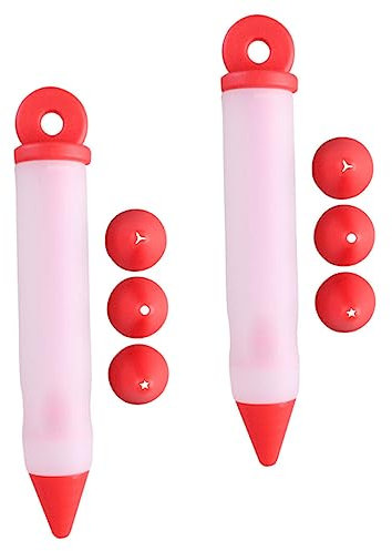 Warmhm 2sets Cake Decorating Pens Jam Writing Tools Squeeze Pens Baking Supplies Kitchen Silicone Tools