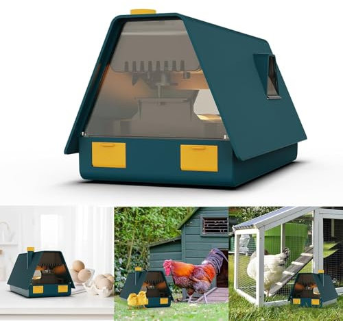 LZQ Eier Inkubator 10 Stück Brutmaschine Brutautomat Vollautomatisch Hühnerbrutkasten Eierbrutkasten Brutapparat Inkubator für Eier und Küken,Grün