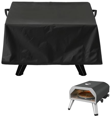 Housse de four à pizza Cozze 90347 17 - Résistante aux intempéries et à la poussière - Tissu Oxford 420D - Accessoire de four à pizza - Noir (62 x 62 x 28 cm)