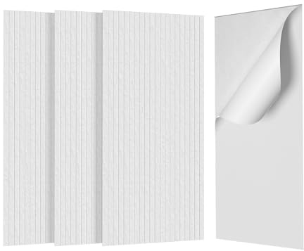 YRHome 4x Akustikpaneele selbstklebend 120x60cm große Länglich Schalldämmung Wandpaneele Hochdichte Schallschutz Akustikplatten Schallschutz Schallabsorber für Studio/Home/Gaming Deko Weiß
